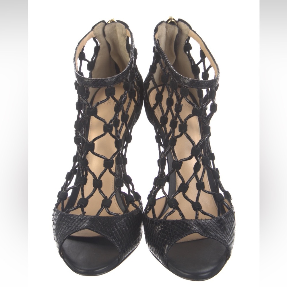 Alexandre Birmansexy Leather Python Black Sandals… - image 2